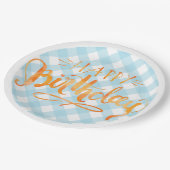 Assiettes En Carton Joyeux Anniversaire Papier Plaque Bleu Blanc En vi (Angle)