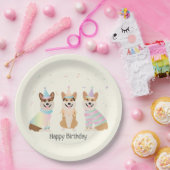 Assiettes En Carton Joyeux Anniversaire Pembroke Welsh Corgi Chiens (Fête)