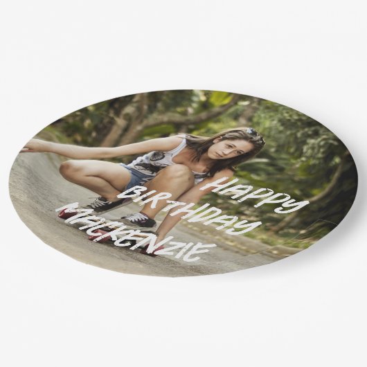 Assiettes En Carton Joyeux Anniversaire Personnalisé Plaque de Papier (Angle)