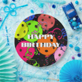 Assiettes En Carton Joyeux Anniversaire Pickleball Ballons Confetti No (Fête)