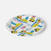 Assiettes En Carton Joyeux Anniversaire Plaques de papier Camions Bus (Angle)