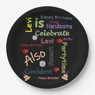 Assiettes En Carton Joyeux Anniversaire Plaques de papier Levi