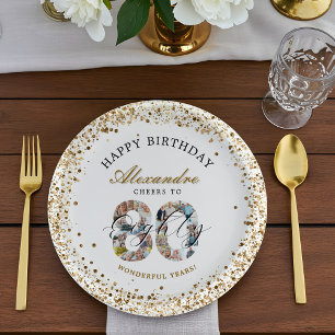 Assiettes En Carton Joyeux Anniversaire Pour 80 Ans de Moments Inoubli