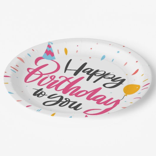 Assiettes En Carton Joyeux Anniversaire Pour Vous (Angle)