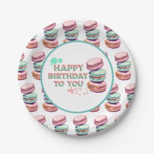 Assiettes En Carton Joyeux Anniversaire Pour Vous   Macaron
