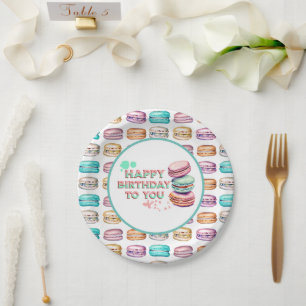 Assiettes En Carton Joyeux Anniversaire Pour Vous Macaron