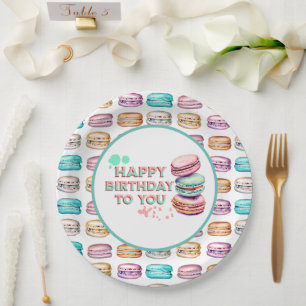 Assiettes En Carton Joyeux Anniversaire Pour Vous Macaron