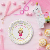 Assiettes En Carton Joyeux anniversaire Princesse & Gold Confetti (Fête)