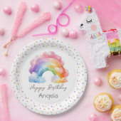 Assiettes En Carton Joyeux anniversaire Rainbow Kids (Fête)