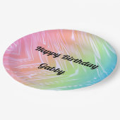 Assiettes En Carton Joyeux Anniversaire Rainbow Papier Plaque (Angle)