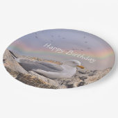 Assiettes En Carton Joyeux anniversaire Rainbow Seagull (Angle)