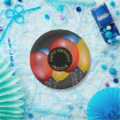 Assiettes En Carton Joyeux anniversaire Retro Chalkboard et Balloons (Fête)