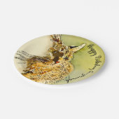 Assiettes En Carton Joyeux Anniversaire Rouge Tabby Chat Whiskers Aqua (Angle)