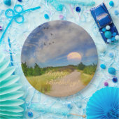 Assiettes En Carton Joyeux Anniversaire Sunset Path To Beach (Fête)