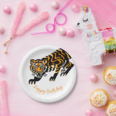 Assiettes En Carton Joyeux anniversaire - TIGER- animaux sauvages Plaq (Fête)