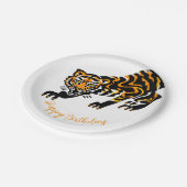 Assiettes En Carton Joyeux anniversaire - TIGER- animaux sauvages Plaq (Angle)
