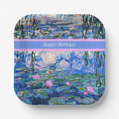 Assiettes En Carton Joyeux Anniversaire, Water Lilies, (Recto)