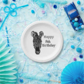 Assiettes En Carton Joyeux anniversaire Zebra w Age (Fête)