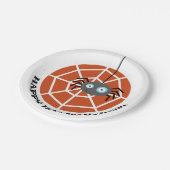 Assiettes En Carton Joyeux Araignée d'Halloween (Angle)
