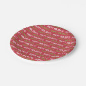 Assiettes En Carton Joyeux arbres rouges, verts et blancs (Angle)