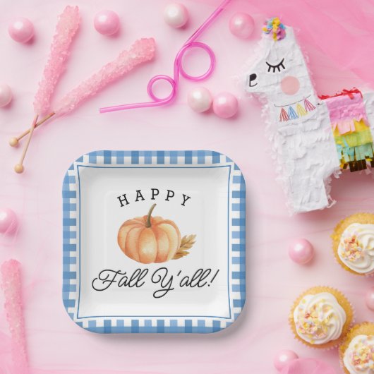 Assiettes En Carton Joyeux automne Y'all | Boho Automne - Foliing (Fête)