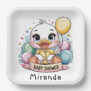 Assiettes En Carton Joyeux Baby shower de canard