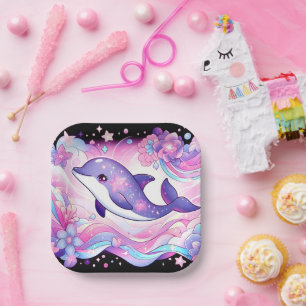 Assiettes En Carton Joyeux Baby shower de dauphins
