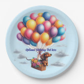 Assiettes En Carton Joyeux Ballons Dachshund (Devant)