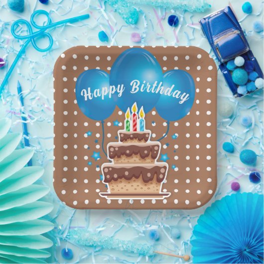 Assiettes En Carton Joyeux Ballons d'anniversaire (Fête)