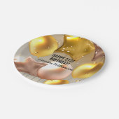 Assiettes En Carton Joyeux Ballons d'anniversaire Parties scintillant (Angle)