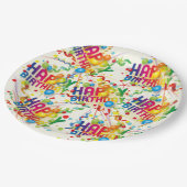 Assiettes En Carton Joyeux Balons et Streamers d'anniversaire (Angle)