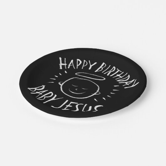 Assiettes En Carton Joyeux bébé Jésus - tableau de Noël (Angle)