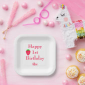 Assiettes En Carton Joyeux Berry Première fraise 1er anniversaire 2024 (Fête)