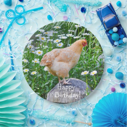Assiettes En Carton Joyeux bouffon d'anniversaire Orpington poulet (Fête)