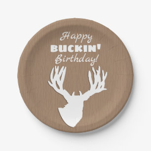 Assiettes En Carton Joyeux Buckin' Birthday Hunting
