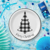 Assiettes En Carton Joyeux Buffalo de Noël Plaid Russe Noël  (Fête)