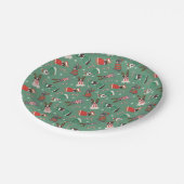 Assiettes En Carton Joyeux Buldogs français de Noël (Angle)