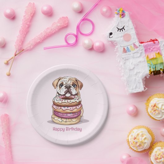 Assiettes En Carton Joyeux Bulldogs anglais (Fête)