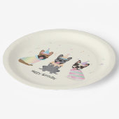 Assiettes En Carton Joyeux Bulldogs français (Angle)
