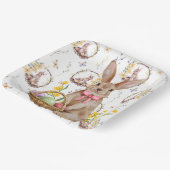Assiettes En Carton Joyeux Bunnies Brown de Pâques (Angulaire)