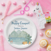 Assiettes En Carton Joyeux Camper Rustic Mountains Aquarelle Anniversa (Fête)
