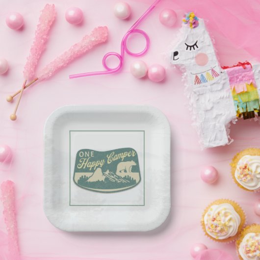 Assiettes En Carton Joyeux camping, Ballotin, Aventure, Parc National (Fête)
