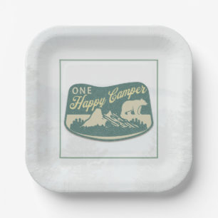 Assiettes En Carton Joyeux camping, Ballotin, Aventure, Parc National