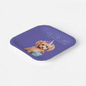 Assiettes En Carton Joyeux caniche d'anniversaire avec Casquette de fê (Angulaire)