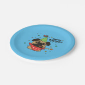 Assiettes En Carton Joyeux Carlin d'anniversaire (Angle)