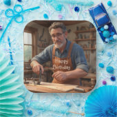 Assiettes En Carton Joyeux charpentier d'anniversaire (Fête)