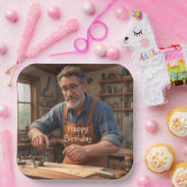 Assiettes En Carton Joyeux charpentier d'anniversaire (Fête)