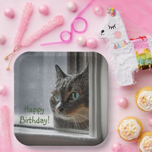 Assiettes En Carton Joyeux Chat Kitty Anniversaire (Fête)