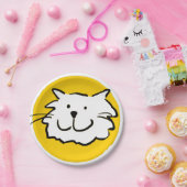 Assiettes En Carton Joyeux chat souriant comme dessin amusant (Fête)