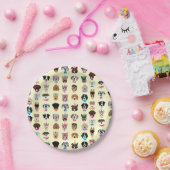 Assiettes En Carton Joyeux Chien d'Anniversaire Face À Des Animaux Vai (Fête)